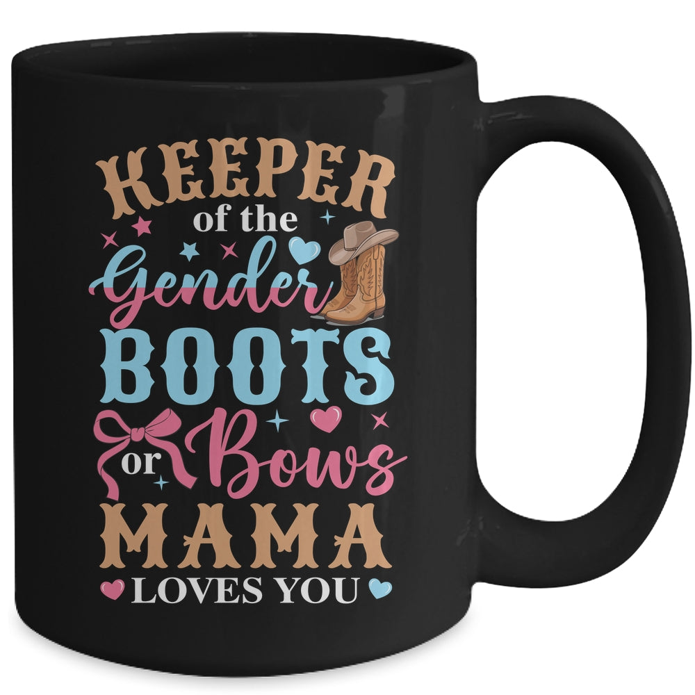 Boots Or Bows Mama Loves You Gender Reveal Family Matching Mug | teecentury