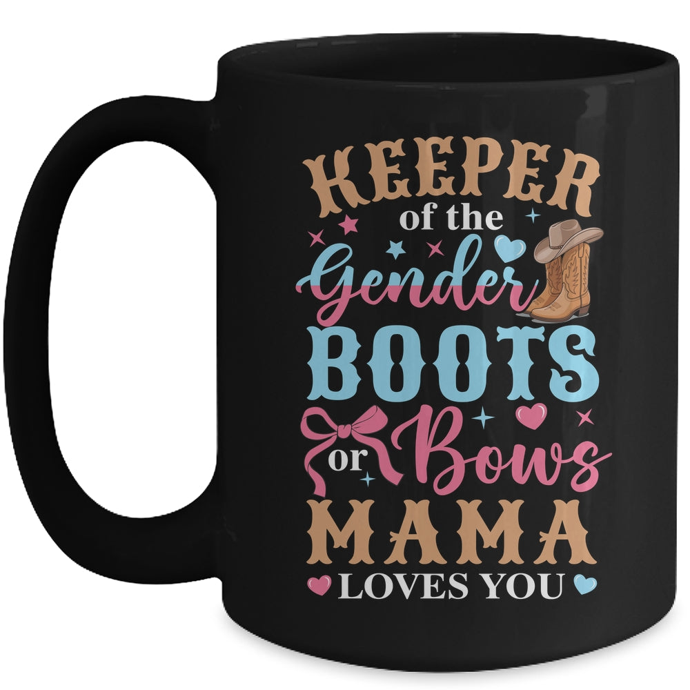 Boots Or Bows Mama Loves You Gender Reveal Family Matching Mug | teecentury