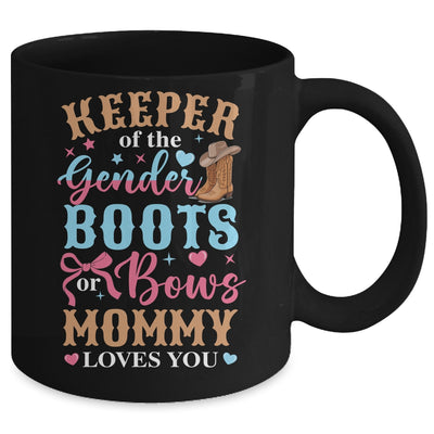 Boots Or Bows Mommy Loves You Gender Reveal Family Matching Mug | teecentury