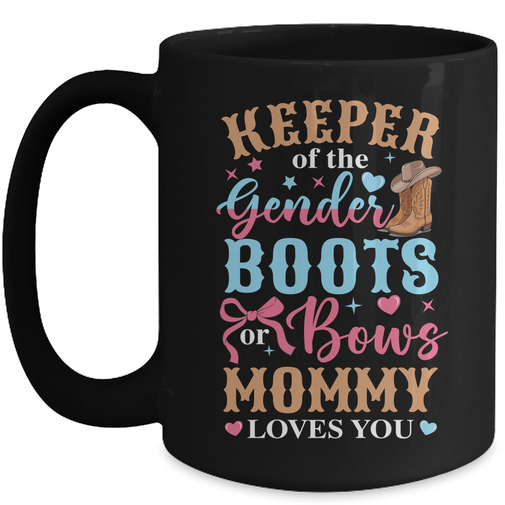 Boots Or Bows Mommy Loves You Gender Reveal Family Matching Mug | teecentury