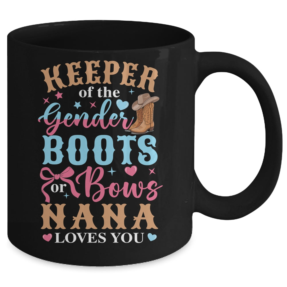 Boots Or Bows Nana Loves You Gender Reveal Family Matching Mug | teecentury