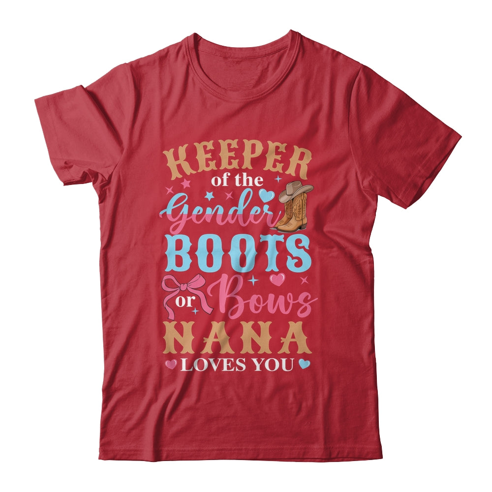 Boots Or Bows Nana Loves You Gender Reveal Family Matching Shirt & Hoodie | teecentury