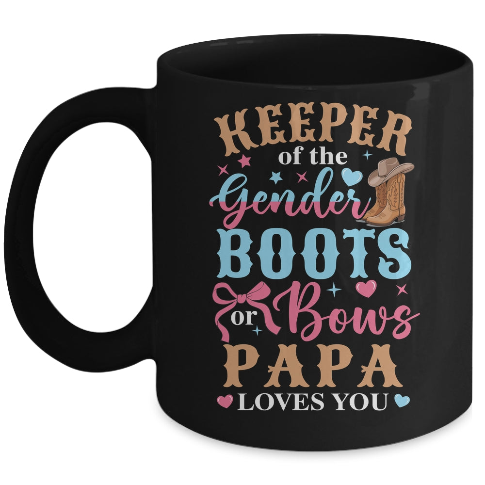 Boots Or Bows Papa Loves You Gender Reveal Family Matching Mug | teecentury