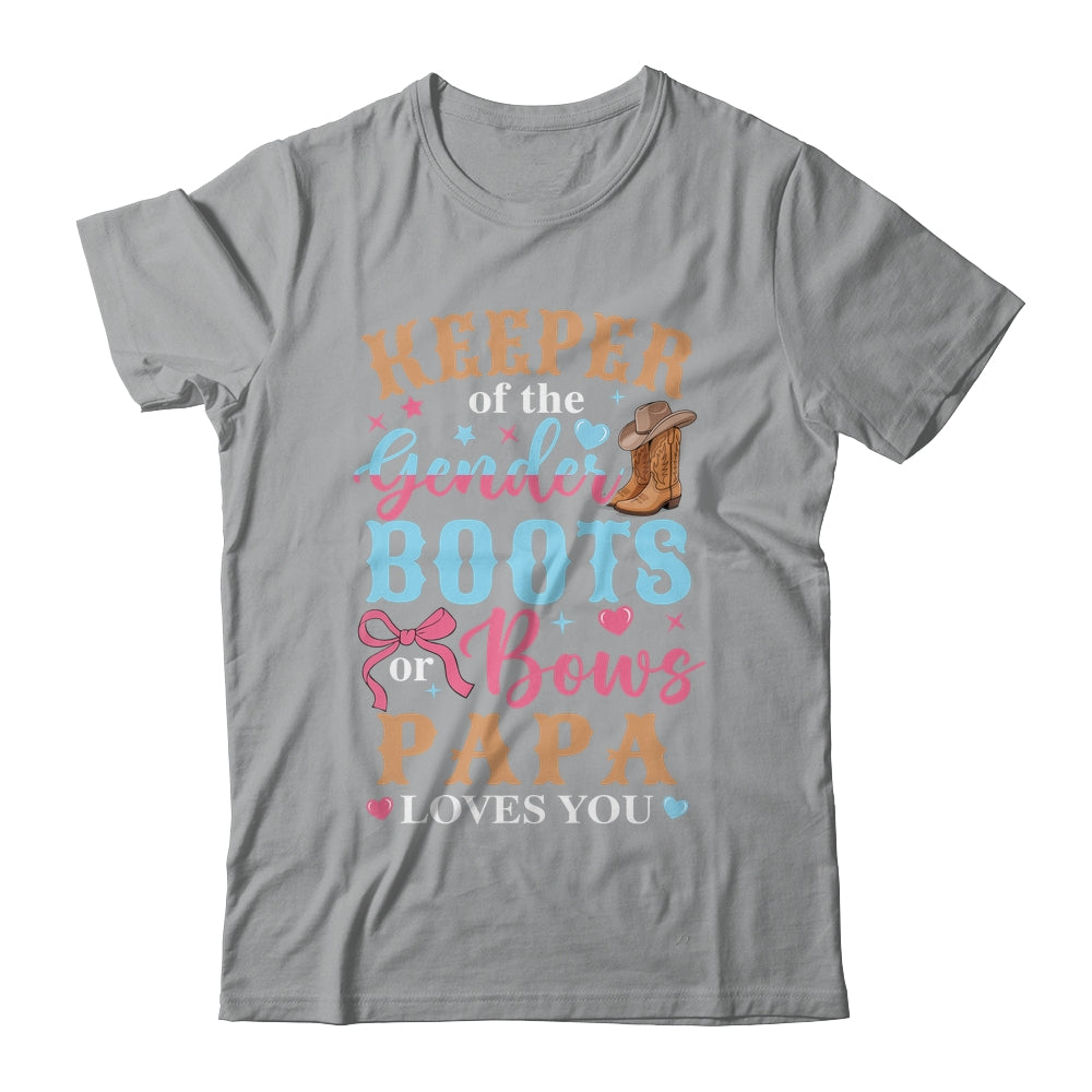 Boots Or Bows Papa Loves You Gender Reveal Family Matching Shirt & Hoodie | teecentury