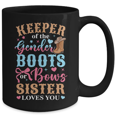 Boots Or Bows Sister Loves You Gender Reveal Family Matching Mug | teecentury
