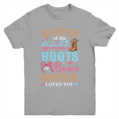 Boots Or Bows Sister Loves You Gender Reveal Family Matching Youth Shirt | teecentury