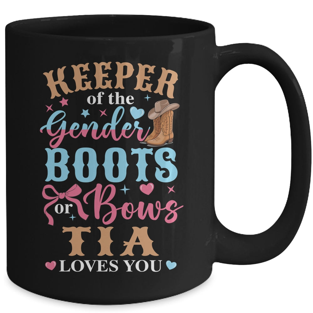 Boots Or Bows Tia Loves You Gender Reveal Family Matching Mug | teecentury