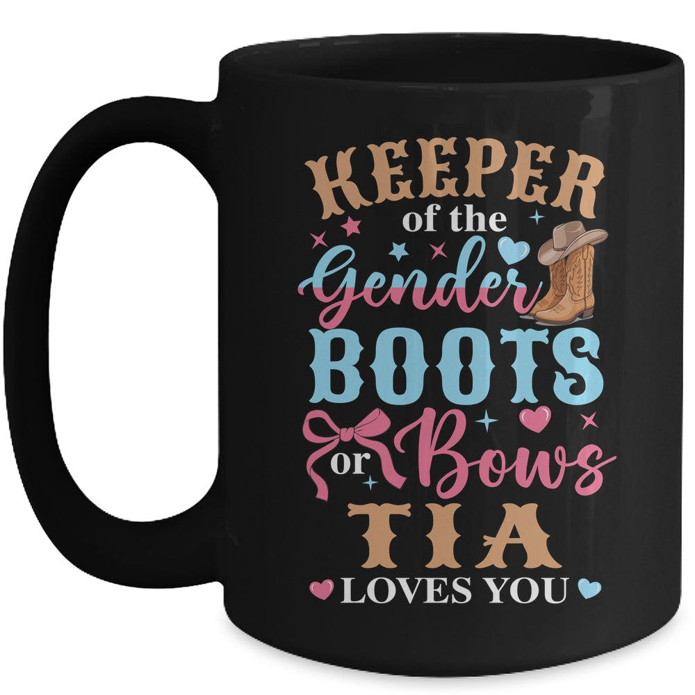 Boots Or Bows Tia Loves You Gender Reveal Family Matching Mug | teecentury