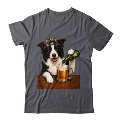 Border Collie Drinking Beer Funny Dog Mem Fathers Day Shirt & Hoodie | teecentury