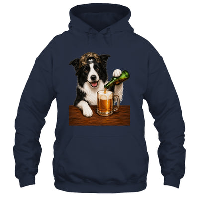 Border Collie Drinking Beer Funny Dog Mem Fathers Day Shirt & Hoodie | teecentury