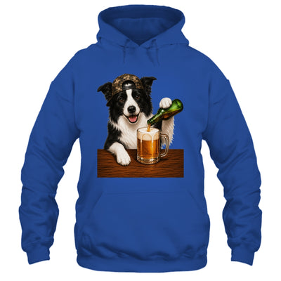 Border Collie Drinking Beer Funny Dog Mem Fathers Day Shirt & Hoodie | teecentury