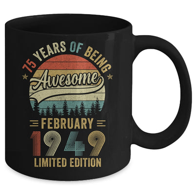 Born February 1949 75th Birthday Vintage 1949 75 Year Old Mug | teecentury