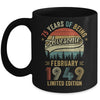 Born February 1949 75th Birthday Vintage 1949 75 Year Old Mug | teecentury