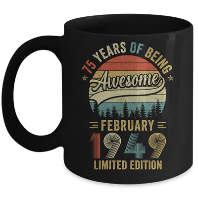 Born February 1949 75th Birthday Vintage 1949 75 Year Old Mug | teecentury