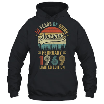 Born February 1969 55th Birthday Vintage 1969 55 Year Old Shirt & Hoodie | teecentury