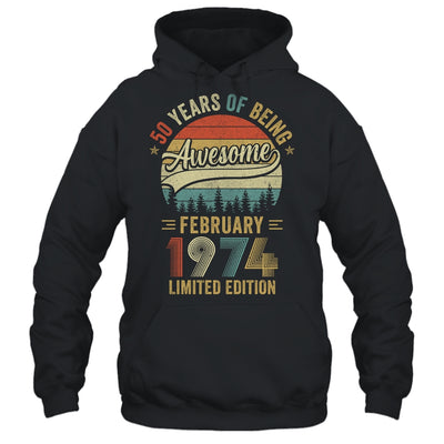 Born February 1974 50th Birthday Vintage 1974 50 Year Old Shirt & Hoodie | teecentury