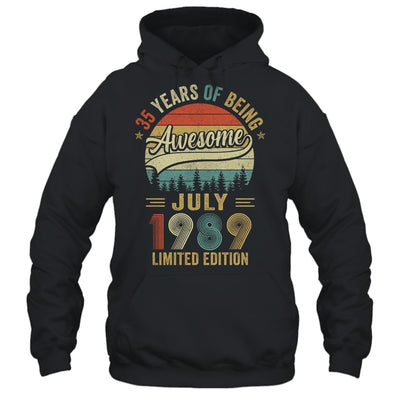 Born July 1989 35th Birthday Vintage 1989 35 Year Old Shirt & Hoodie | teecentury