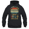 Born May 1949 75th Birthday Vintage 1949 75 Year Old Shirt & Hoodie | teecentury