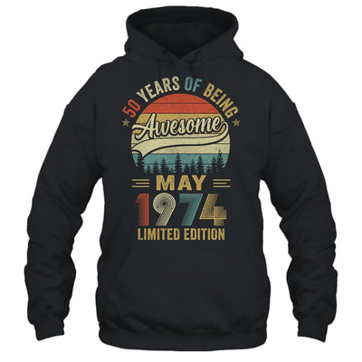 Born May 1974 50th Birthday Vintage 1974 50 Year Old Shirt & Hoodie | teecentury