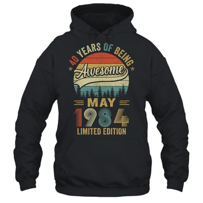 Born May 1984 40th Birthday Vintage 1984 40 Year Old Shirt & Hoodie | teecentury