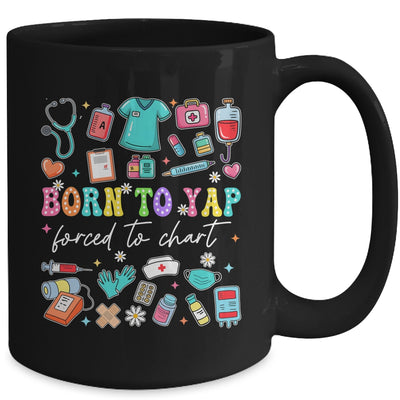 Born To Yap Forced To Chart Funny Vintage Nurses Men Women Mug | teecentury