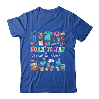 Born To Yap Forced To Chart Funny Vintage Nurses Men Women Shirt & Tank Top | teecentury