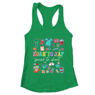 Born To Yap Forced To Chart Funny Vintage Nurses Men Women Shirt & Tank Top | teecentury
