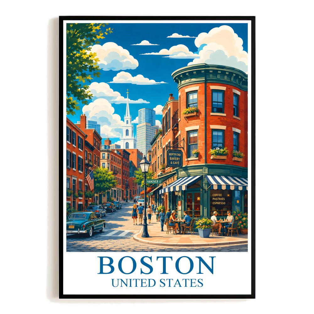 Boston Massachusetts Vintage Travel Poster Cityscape Wall Art Decor Landscape Print Painting Ideal For Home Office Living Room Bedroom Decor Unframed | teecentury