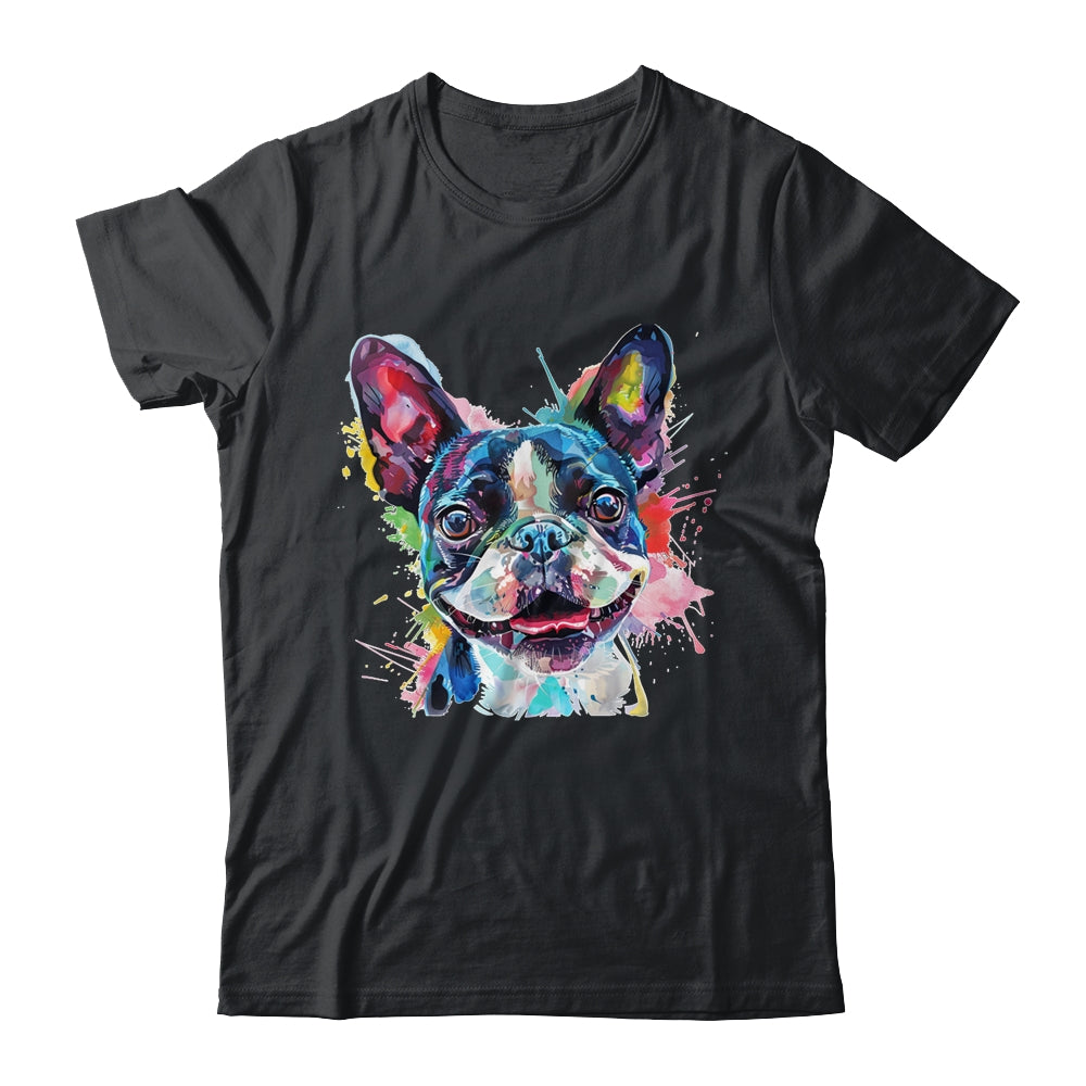 Boston Terrier Mom Lover Puppy Dog Watercolor Tie Dye Painting Shirt & Tank Top | teecentury