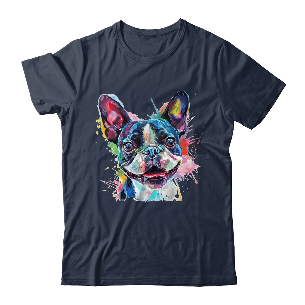 Boston Terrier Mom Lover Puppy Dog Watercolor Tie Dye Painting Shirt & Tank Top | teecentury