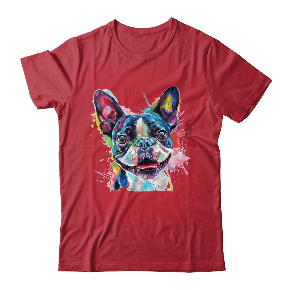 Boston Terrier Mom Lover Puppy Dog Watercolor Tie Dye Painting Shirt & Tank Top | teecentury