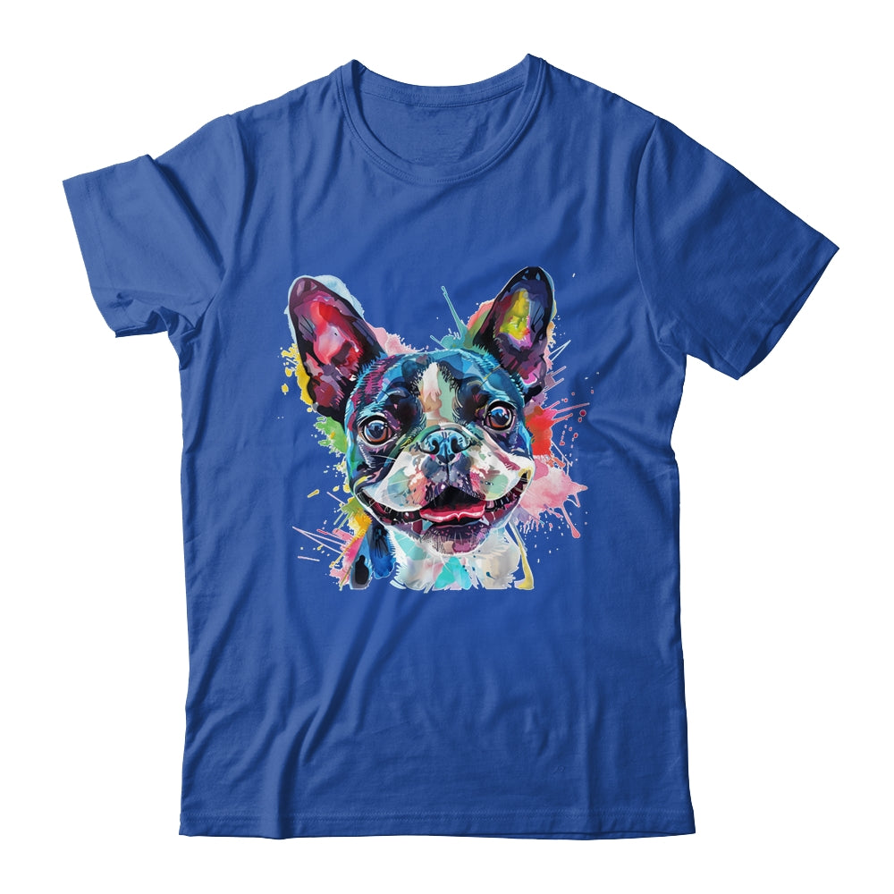 Boston Terrier Mom Lover Puppy Dog Watercolor Tie Dye Painting Shirt & Tank Top | teecentury