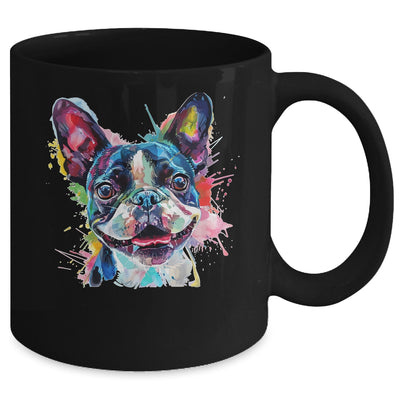 Boston Terrier Mom Lover Puppy Dog Watercolor Tie Dye Painting Mug | teecentury