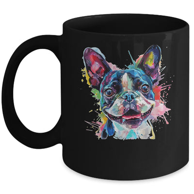 Boston Terrier Mom Lover Puppy Dog Watercolor Tie Dye Painting Mug | teecentury