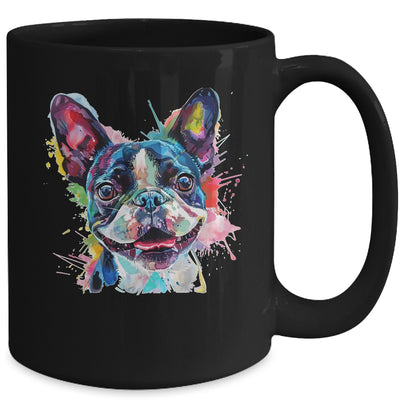 Boston Terrier Mom Lover Puppy Dog Watercolor Tie Dye Painting Mug | teecentury