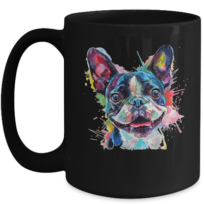 Boston Terrier Mom Lover Puppy Dog Watercolor Tie Dye Painting Mug | teecentury