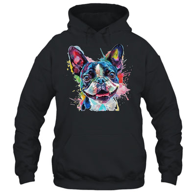 Boston Terrier Mom Lover Puppy Dog Watercolor Tie Dye Painting Shirt & Tank Top | teecentury