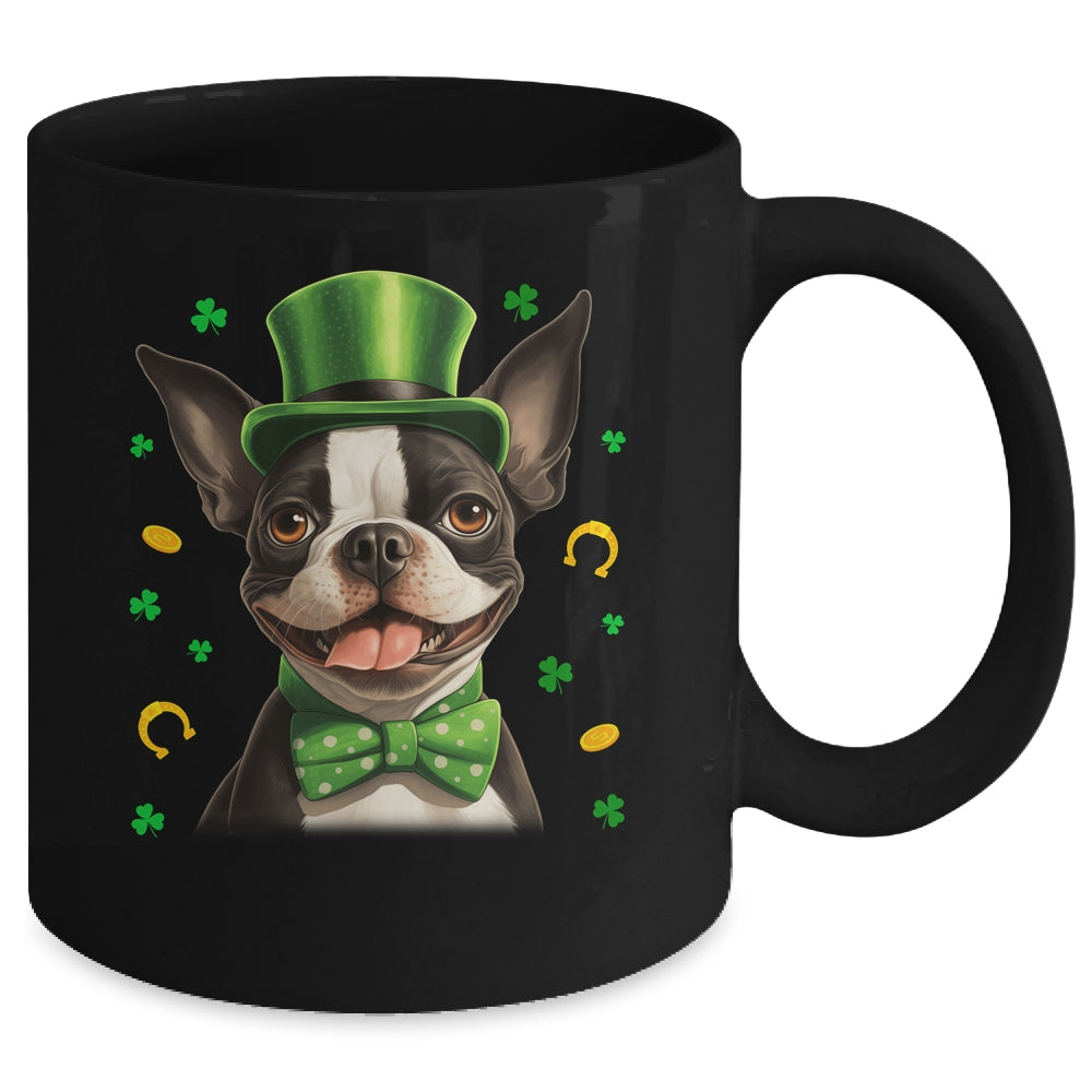 Boston Terrier St Patricks Day Leprechaun Shamrock Irish Mug | teecentury