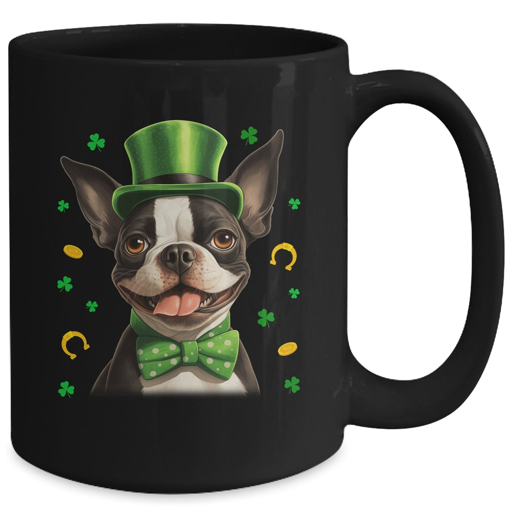Boston Terrier St Patricks Day Leprechaun Shamrock Irish Mug | teecentury