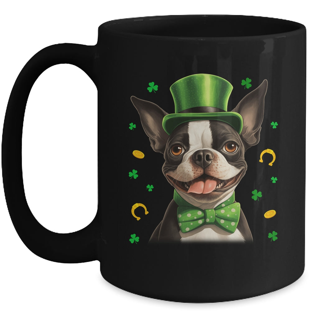 Boston Terrier St Patricks Day Leprechaun Shamrock Irish Mug | teecentury