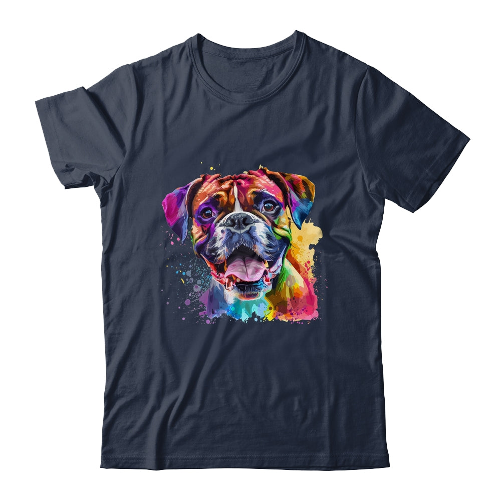Boxer Mom Lover Puppy Dog Watercolor Tie Dye Painting Shirt & Tank Top | teecentury