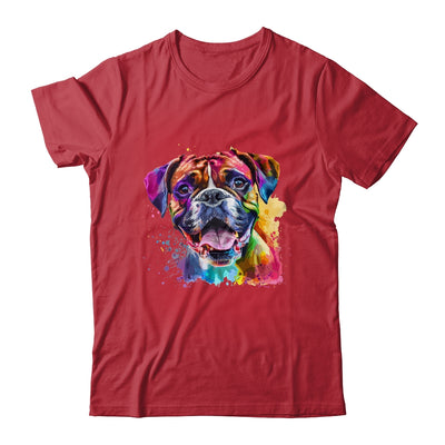 Boxer Mom Lover Puppy Dog Watercolor Tie Dye Painting Shirt & Tank Top | teecentury
