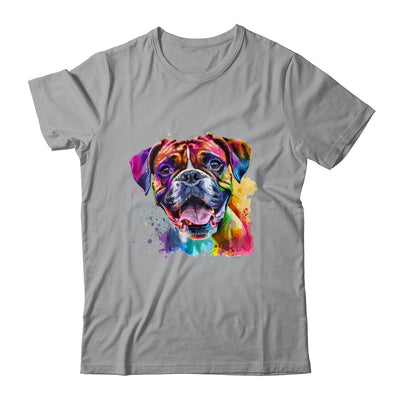 Boxer Mom Lover Puppy Dog Watercolor Tie Dye Painting Shirt & Tank Top | teecentury
