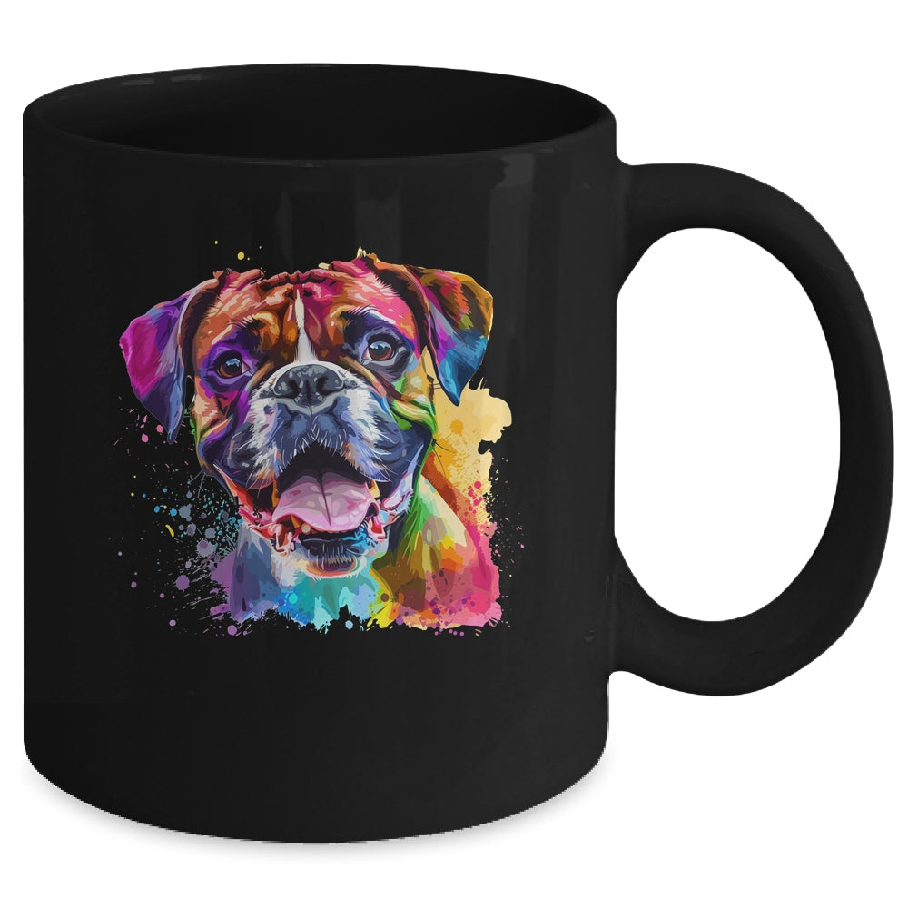 Boxer Mom Lover Puppy Dog Watercolor Tie Dye Painting Mug | teecentury