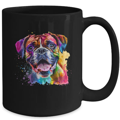 Boxer Mom Lover Puppy Dog Watercolor Tie Dye Painting Mug | teecentury