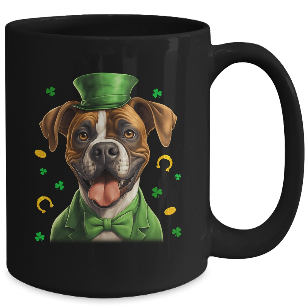 Boxer St Patricks Day Leprechaun Shamrock Irish Mug | teecentury