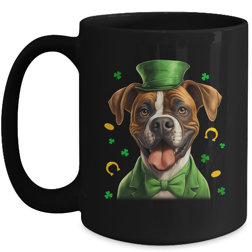 Boxer St Patricks Day Leprechaun Shamrock Irish Mug | teecentury