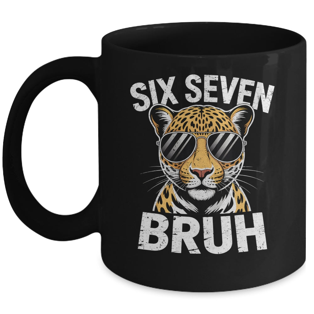 Boys Animal Print Leopard Bruh Cheetah 67 Meme Six Seven Mug | teecentury