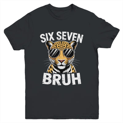 Boys Animal Print Leopard Bruh Cheetah 67 Meme Six Seven Youth Shirt | teecentury