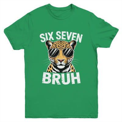 Boys Animal Print Leopard Bruh Cheetah 67 Meme Six Seven Youth Shirt | teecentury